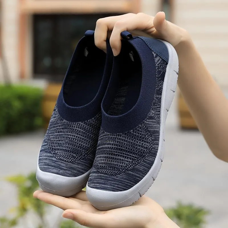 Women Causal Slip-on Wearable Rubber Walking Athletic Sneakers