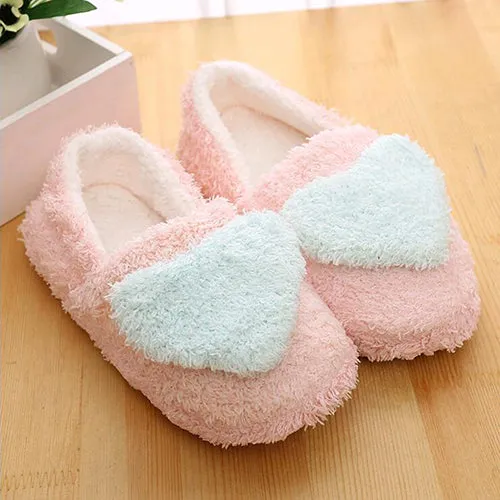 Women Love House Slippers 2017 hot  Plush Warm Home Slippers Thermal Indoor Slipper for Autumn Winter Soft Sole Shoes