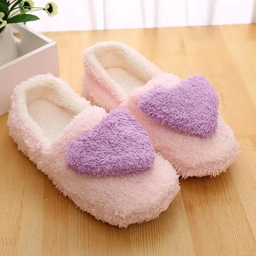 Women Love House Slippers 2017 hot  Plush Warm Home Slippers Thermal Indoor Slipper for Autumn Winter Soft Sole Shoes